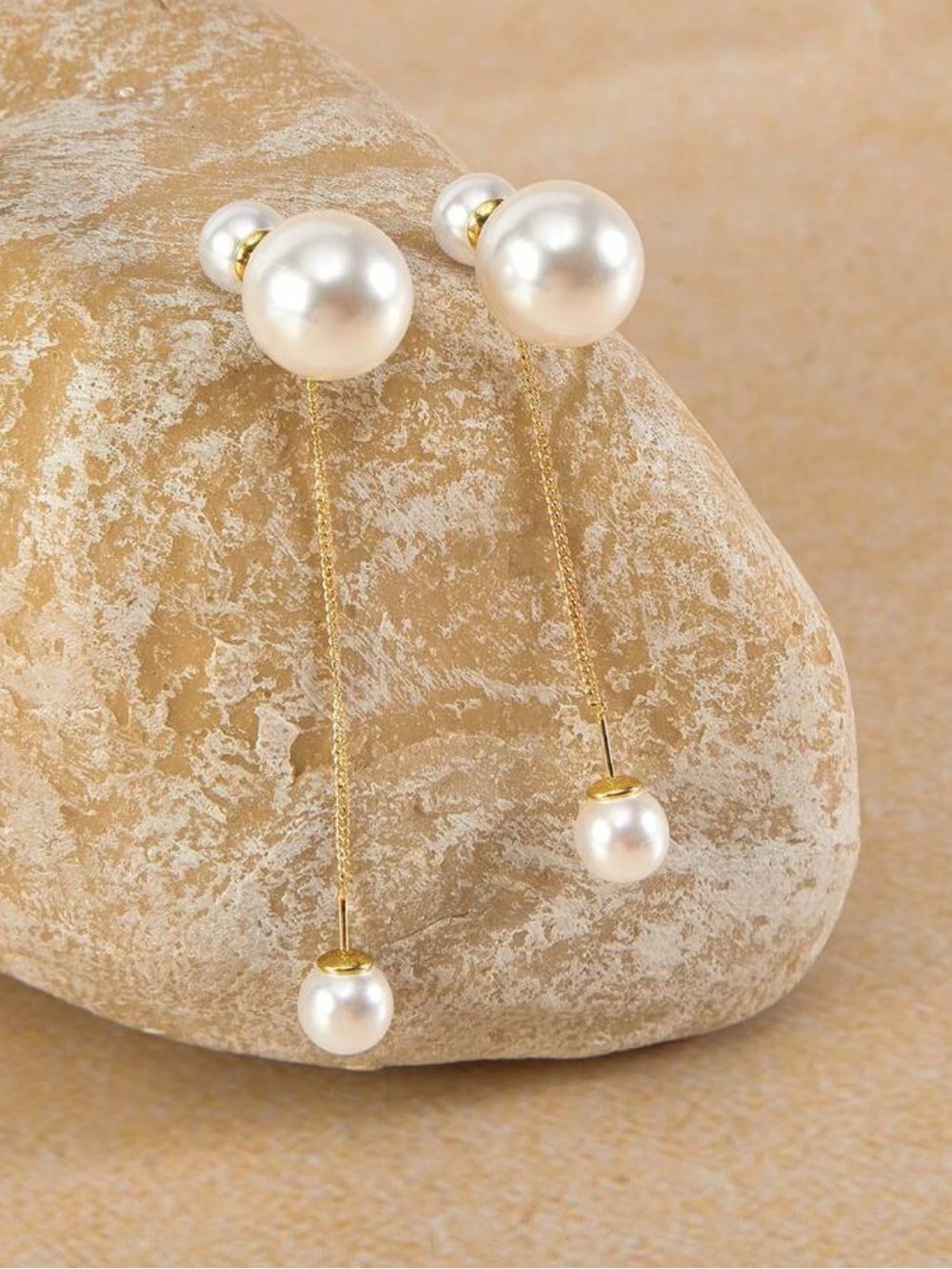 3for$20 Opalesca 1pair Fashionable Faux Pearl Decor Earring Jackets For Women